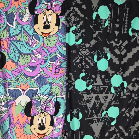LuLaRoe Pants - LOT of 2 Disney LuLaRoe Minnie Mouse Print Leggings Tall Curvy TC Size 12-18
